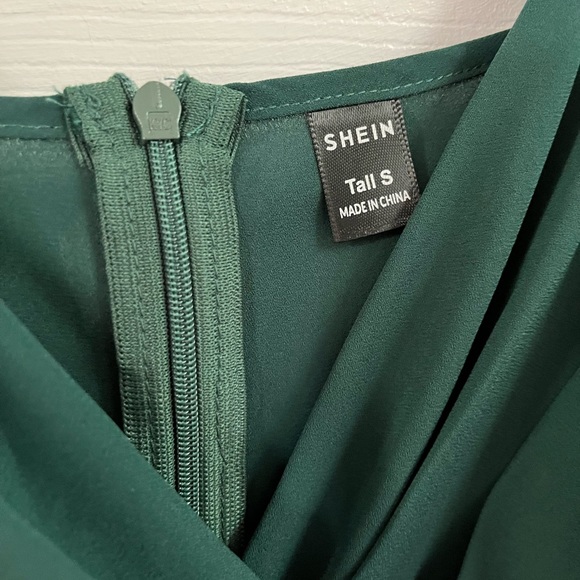 SHEIN Tall Solid Wrap Detail Cami Dress - Dark Green - Picture 3 of 4